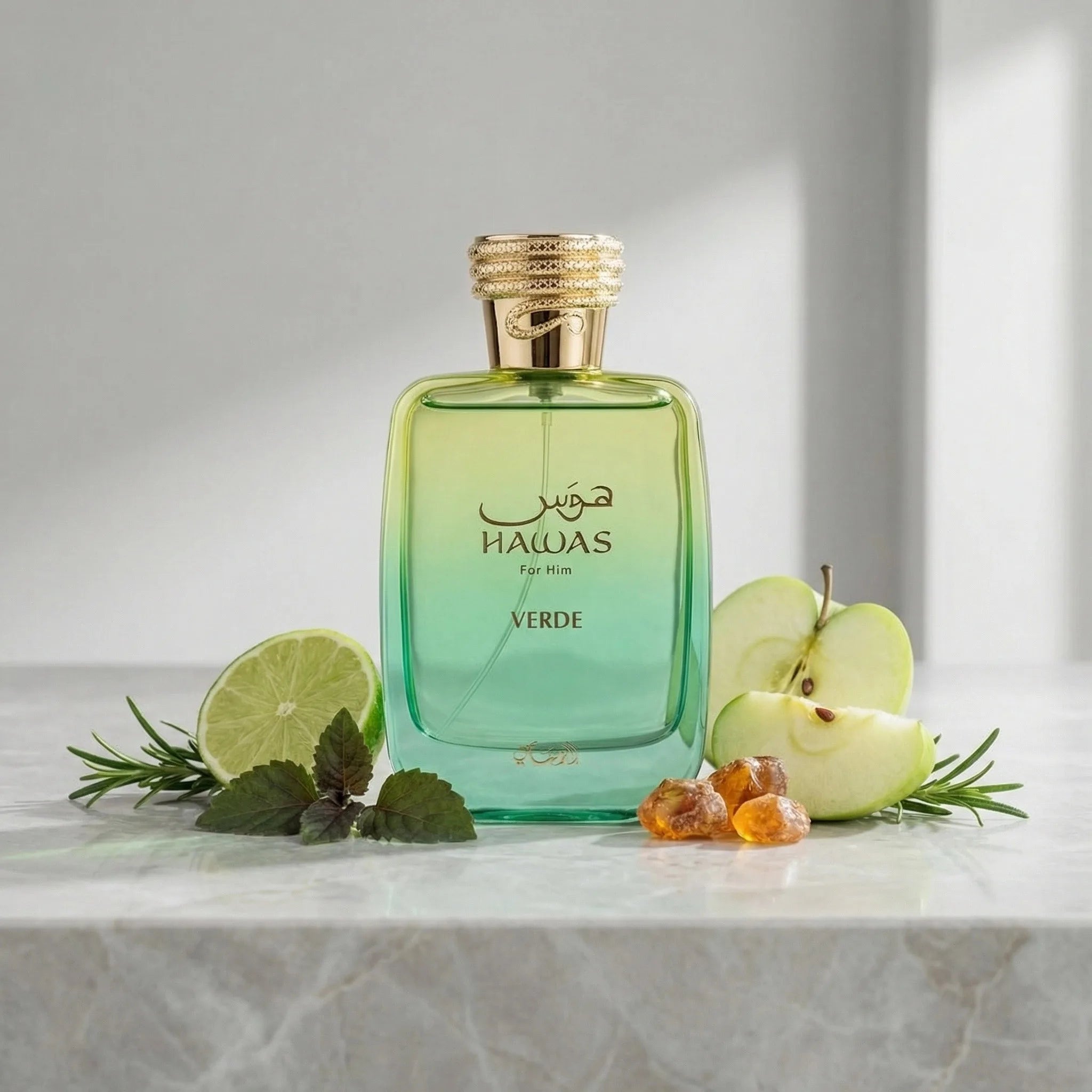 Rasasi Hawas Verde Long-Lasting EDP 100ml Men's Fresh Citrus Woody Perfume Rosemary Amber Scent