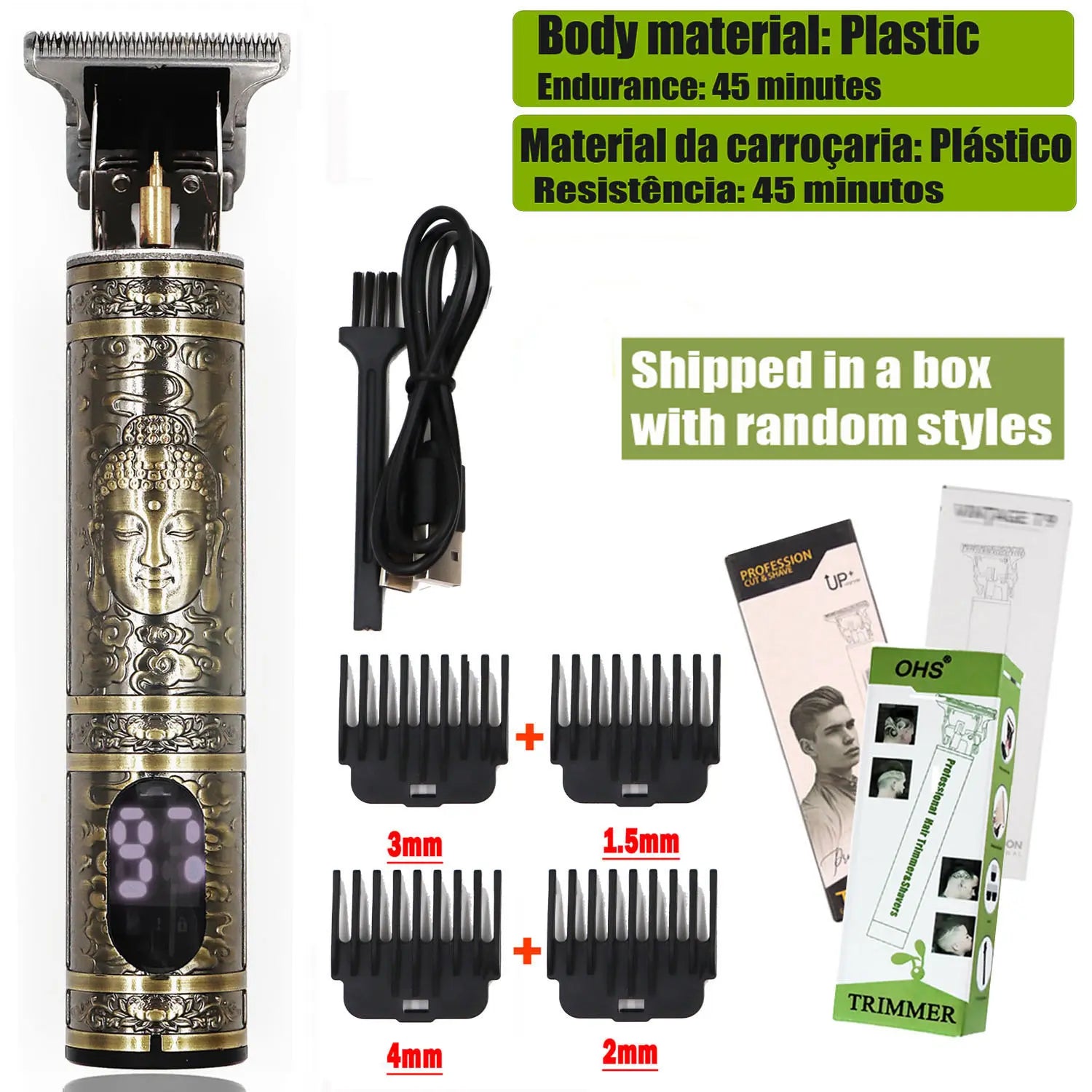 OHS Rechargeable  Vintage T9 Cordless Hair Cutting Machine Electric Shaver For Man Hair Clipper Barber Trimmer Beard Razors