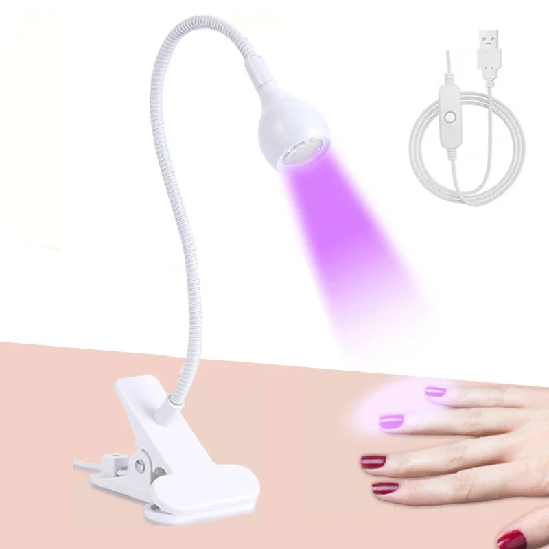 LED Table Lamp Nightlight Gooseneck Nail Lamp UV Curable Violet Lamp Mobile Phone Repair Lamp USB Clip Lamp Dormitory Lamp