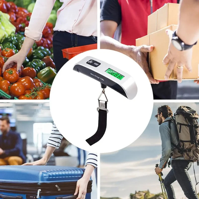Portable handheld hanging scale.Luggage weight scale 110 lb/50kg electronic luggage travel weighing.Does not include the battery