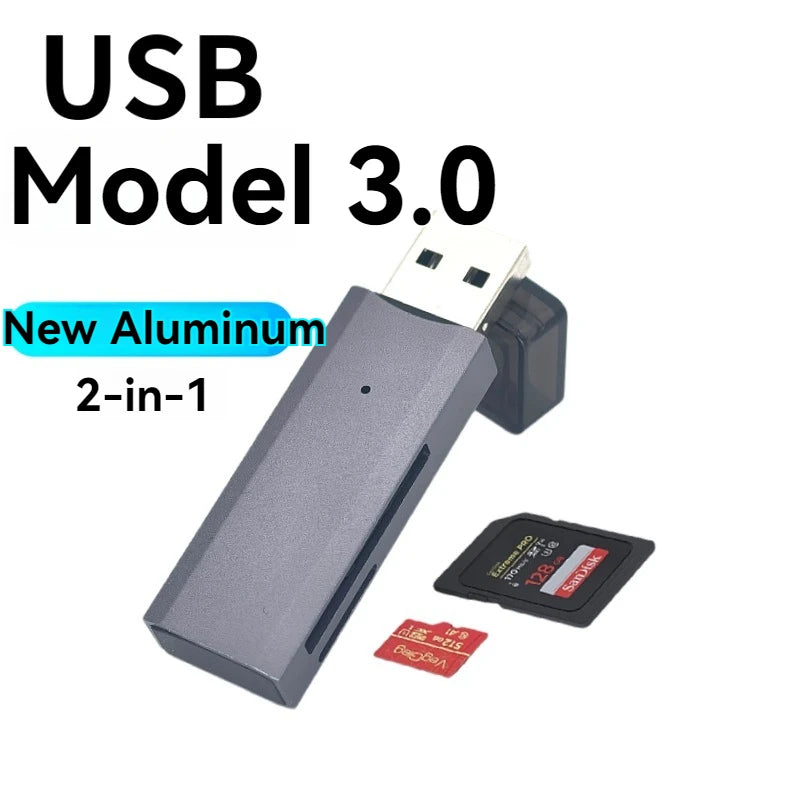 2-in-1 Multi Functional USB 3.0 Card ReaderMicro SD TFMemoryCardReaderUSBFlashDrive CardreaderAdapter For PCLaptops Accessories