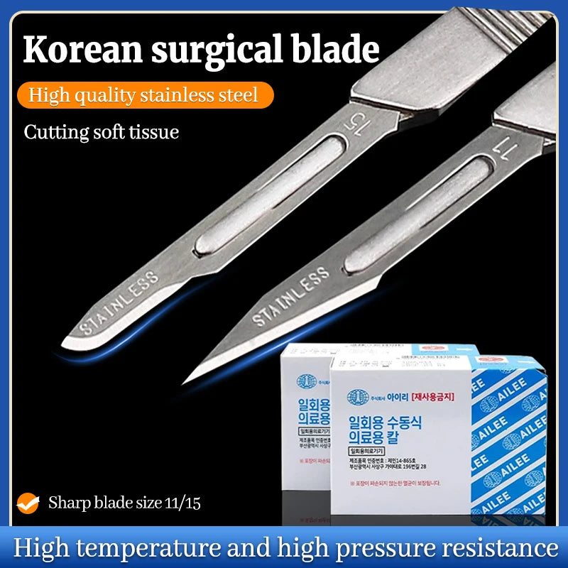 Surgical Blade Disposable Stainless Steel Surgical Blade 11 # 15 # Industrial Carving Knife Mobile Phone Maintenance Blade